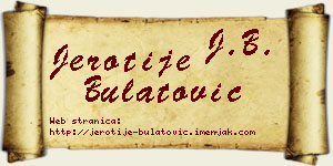 Jerotije Bulatović vizit kartica